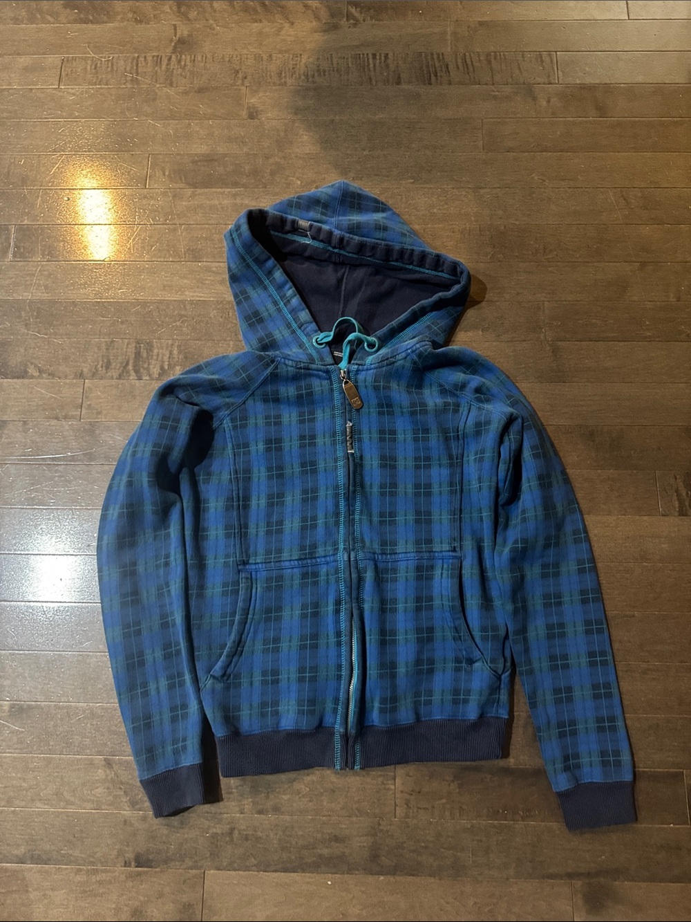 DC Blue Green Plaid Full Zip Hoodie
